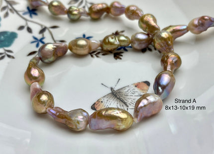 8-10x19-22 mm AAAA Very Rare Mauve Pink Baroque Edison Pearl Genuine Natural High Luster Tear Drop Edison Pearl With Iridescent Color #P1942