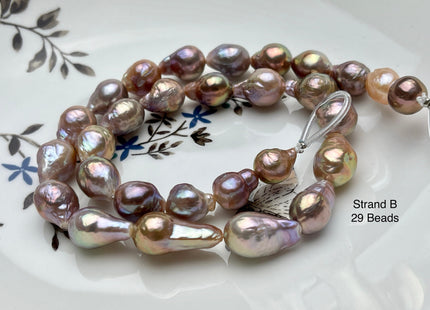 8-10x19-22 mm AAAA Very Rare Mauve Pink Baroque Edison Pearl Genuine Natural High Luster Tear Drop Edison Pearl With Iridescent Color #P1942