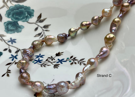 8-10x19-22 mm AAAA Very Rare Mauve Pink Baroque Edison Pearl Genuine Natural High Luster Tear Drop Edison Pearl With Iridescent Color #P1942