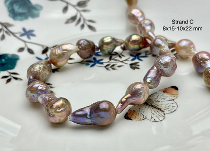 8-10x19-22 mm AAAA Very Rare Mauve Pink Baroque Edison Pearl Genuine Natural High Luster Tear Drop Edison Pearl With Iridescent Color #P1942