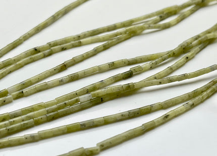 2x4 mm Tube Shape Natural Southern Jade Gemstone Beads Genuine Green Multi Green Jade Gemstones Spacer Beads 15.5 Inches Strand #3898