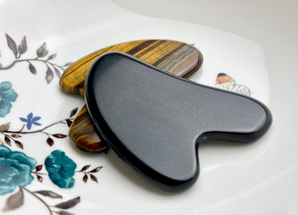 50x70-80 mm Gua Sha Body And Facial Massage Tool Green Aventurine, Black Obsidian, Brown Tiger Eye Premium Gemstones #4001
