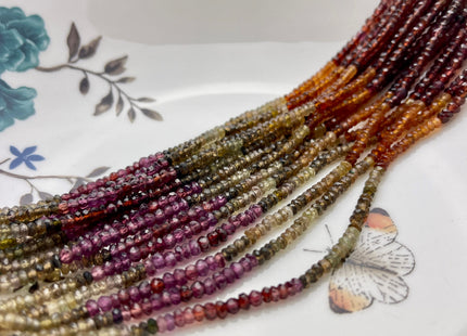 3-3.5mm AAA Faceted Rondelle Natural Tundra Sapphire Gemstone Beads Genuine Top Quality Gemmy Sapphire Beads 13 Inches Strand #4003