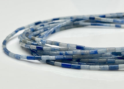 2x5 mm Tube Shape Natural Aventurine Gemstone Beads Genuine Multi Blue Aventurine Gemstones Loose Spacer Beads 15.5 Inches Strand #3910