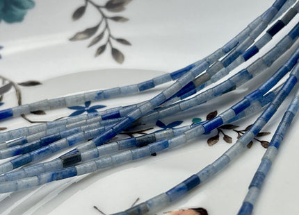 2x5 mm Tube Shape Natural Aventurine Gemstone Beads Genuine Multi Blue Aventurine Gemstones Loose Spacer Beads 15.5 Inches Strand #3910
