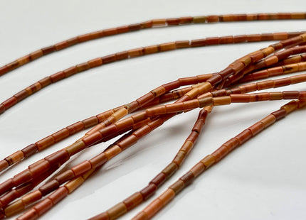 2x4 mm Tube Shape Natural Malachite Gemstone Beads Genuine Orange And Red Malachite Gemstones Loose Spacer Beads 15.5 Inches Strand #3915