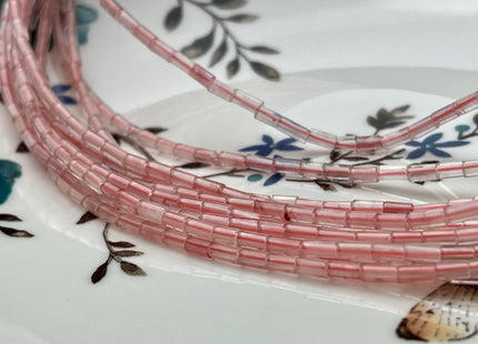 2x4 mm Tube Shape Natural Watermelon Quartz Gemstone Beads Genuine Pink Color Quartz Gemstones Loose Spacer Beads 15.5 Inches Strand #3916