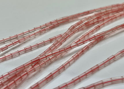 2x4 mm Tube Shape Natural Watermelon Quartz Gemstone Beads Genuine Pink Color Quartz Gemstones Loose Spacer Beads 15.5 Inches Strand #3916