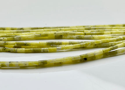 2x4 mm Tube Shape Yellow Turquoise Gemstone Beads Yellow Green Color Gemstone Loose Spacer Beads 15.5 Inches Strand #3922