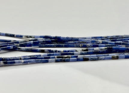 2x4 mm Tube Shape Natural Sodalite Gemstone Beads Genuine Multi Blue Color Sodalite Gemstones Loose Spacer Beads 15.5 Inches Strand #3924