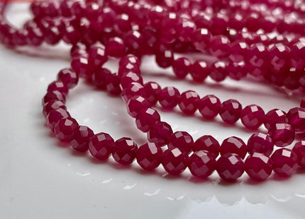 6 mm AAA Half Strand Micro Faceted Round Red Gemmy Ruby Gemstone Beads Heat Treated Quality Faceted Ruby Gemstone Loose Beads #3928
