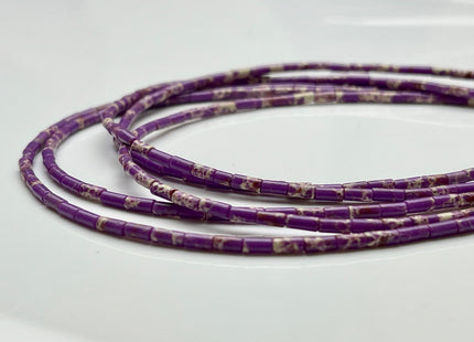 2x4 mm Tube Shape Impression And Sea Sediment Jasper Gemstone Beads Genuine Blue Purple Green Jasper Gemstones Loose Spacer Beads #3938