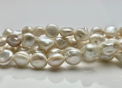 13-15 mm AAA Half Strand High Luster Natural White Keshi Nugget Freshwater Pearl Beads Large Hole Size 2.1mm 14 Pieces #P1952