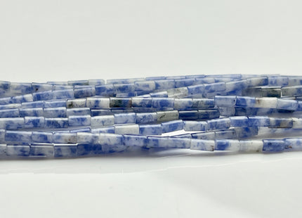 2x4 mm Tube Shape Blue Spot Agate or Malachite Gemstone Beads Genuine Green And Blue Color Gemstones Loose Spacer Beads 15.5 Inches #3939