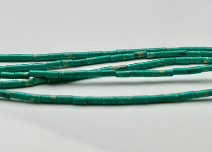 2x4 mm Tube Shape Sea Sediment Gemstone Beads Genuine Cyan Blue And Green Color Gemstones Loose Spacer Beads 15.5 Inches Strand #3941