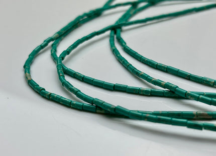 2x4 mm Tube Shape Sea Sediment Gemstone Beads Genuine Cyan Blue And Green Color Gemstones Loose Spacer Beads 15.5 Inches Strand #3941