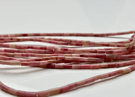 2x4 mm Tube Shape Rhodonite or Amethyst Gemstone Beads Genuine Pink or Purple Color Gemstones Loose Spacer Beads 15.5 Inches Strand #3943