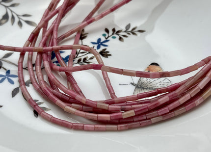 2x4 mm Tube Shape Rhodonite or Amethyst Gemstone Beads Genuine Pink or Purple Color Gemstones Loose Spacer Beads 15.5 Inches Strand #3943