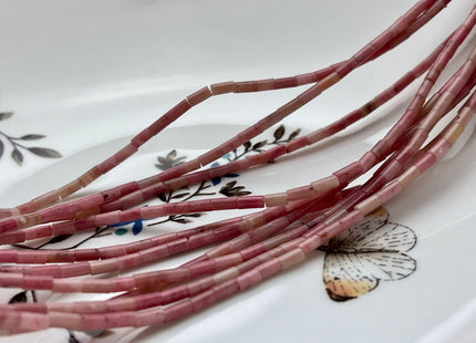 2x4 mm Tube Shape Rhodonite or Amethyst Gemstone Beads Genuine Pink or Purple Color Gemstones Loose Spacer Beads 15.5 Inches Strand #3943