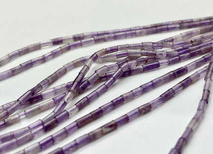 2x4 mm Tube Shape Rhodonite or Amethyst Gemstone Beads Genuine Pink or Purple Color Gemstones Loose Spacer Beads 15.5 Inches Strand #3943