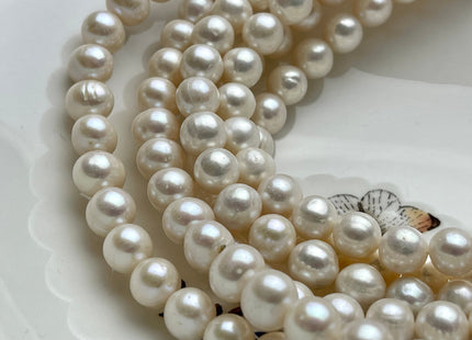 10 mm Natural White Potato Freshwater Pearl Beads, Genuine Cultured Pearl Beads, White Natural Freshwater Pearl Beads #568