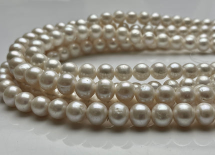 10 mm Natural White Potato Freshwater Pearl Beads, Genuine Cultured Pearl Beads, White Natural Freshwater Pearl Beads #568