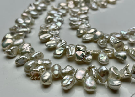 7-8x10 mm AAA Natural White Keshi Freshwater Pearls Top Drilled Keshi Pearl Beads High Luster Natural Cultured Keshi Pearls #1254