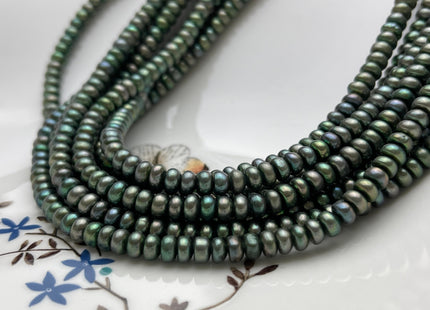 5mm Olive Green Button Freshwater Pearl, Genuine Freshwater Pearl, Dark Green Freshwater Pearls, High Luster Green Pearls #53