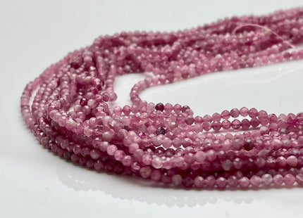 WHOLESALE 2.5-3 mm Natural Color Micro Faceted Round Pink Tourmaline Gemstone Beads Genuine Natural Pink Tourmaline Loose Beads #2364