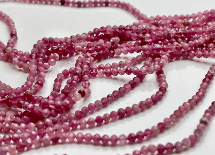 WHOLESALE 2.5-3 mm Natural Color Micro Faceted Round Pink Tourmaline Gemstone Beads Genuine Natural Pink Tourmaline Loose Beads #2364
