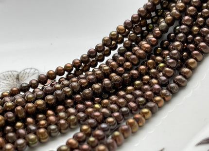 3.5-4 mm AA Chocolate Brown Tiny potato Freshwater Pearl Beads Genuine Dark Brown Small Potato Freshwater Pearls #P1973