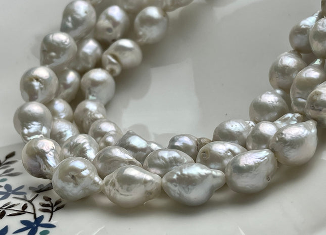 10x12-12x16 mm Natural White Teardrop Baroque Pearl Beads Genuine Freshwater Baroque Pearls Irregular Baroque Pearls B Grade #P1974