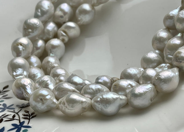 10x12-12x16 mm Natural White Teardrop Baroque Pearl Beads Genuine Freshwater Baroque Pearls Irregular Baroque Pearls B Grade #P1974