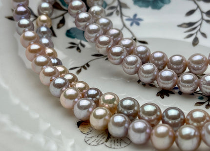 8-9.5 mm AAA Rare Extra Shiny Natural Mauve or Multi Mixed Pink Potato Freshwater Pearl Bead Genuine High Luster Quality Bridal Pearl #P1964