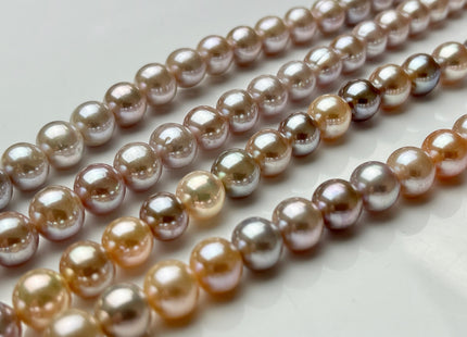8-9.5 mm AAA Rare Extra Shiny Natural Mauve or Multi Mixed Pink Potato Freshwater Pearl Bead Genuine High Luster Quality Bridal Pearl #P1964