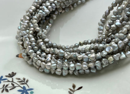 5 mm AA Gray Color Keshi Nugget Freshwater Pearl Beads Center Drilled Keshi Pearls Genuine Freshwater Tiny Keshi Nugget Pearls #P1977