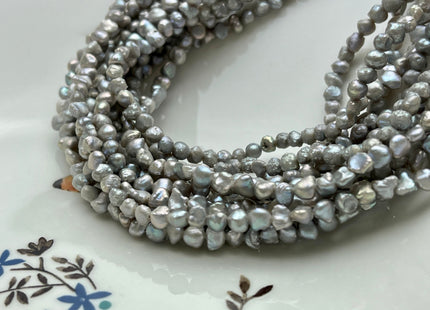 5 mm AA Gray Color Keshi Nugget Freshwater Pearl Beads Center Drilled Keshi Pearls Genuine Freshwater Tiny Keshi Nugget Pearls #P1977