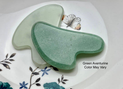 50x70-80 mm Gua Sha Body And Facial Massage Tool Green Aventurine, Black Obsidian, Brown Tiger Eye Premium Gemstones #4001