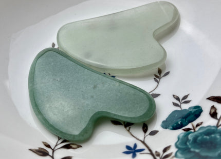 50x70-80 mm Gua Sha Body And Facial Massage Tool Green Aventurine, Black Obsidian, Brown Tiger Eye Premium Gemstones #4001