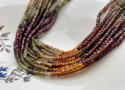 3-3.5mm AAA Faceted Rondelle Natural Tundra Sapphire Gemstone Beads Genuine Top Quality Gemmy Sapphire Beads 13 Inches Strand #4003