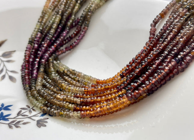 3-3.5mm AAA Faceted Rondelle Natural Tundra Sapphire Gemstone Beads Genuine Top Quality Gemmy Sapphire Beads 13 Inches Strand #4003