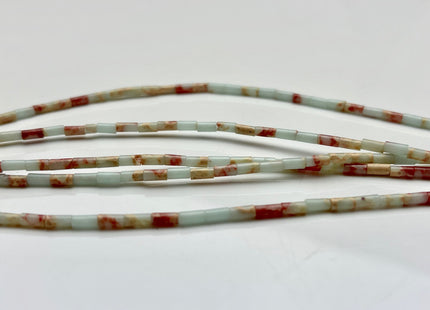 2x4 mm Tube Shape Impression And Sea Sediment Jasper Gemstone Beads Genuine Blue Purple Green Jasper Gemstones Loose Spacer Beads #3938