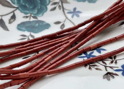 2x4 mm Tube Shape Sandstone Amazonite Jasper Gemstone Beads Genuine Blue Red Green Gemstones Loose Spacer Beads 15.5 Inches Strand #3937