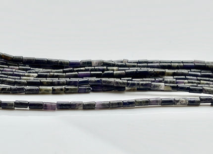 2x4 mm Tube Shape Dragon Jasper Gemstone Beads Genuine Dark Purple Color Jasper Gemstones Loose Spacer Beads 15.5 Inches Strand #3936