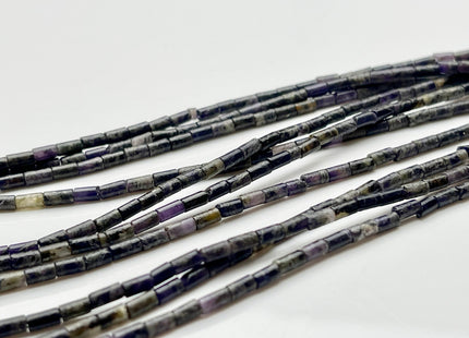 2x4 mm Tube Shape Dragon Jasper Gemstone Beads Genuine Dark Purple Color Jasper Gemstones Loose Spacer Beads 15.5 Inches Strand #3936