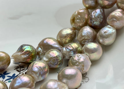 14-17mm AAA Jumbo Natural Color Mauve Pink Baroque Freshwater Pearl Beads Genuine Natural Baroque Freshwater Pearls 22 Beads #1052