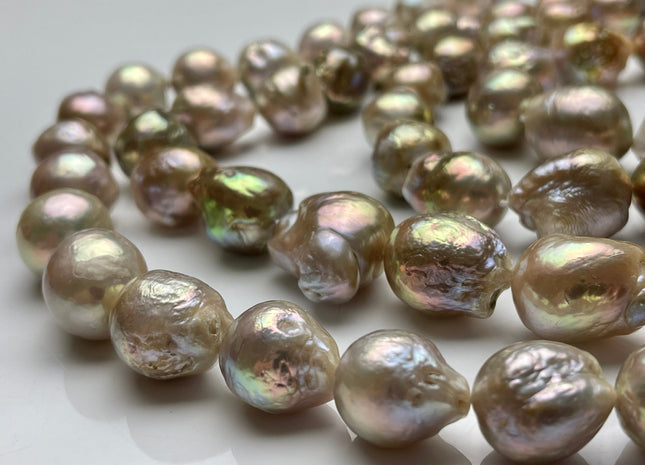 14-17mm AAA Jumbo Natural Color Mauve Pink Baroque Freshwater Pearl Beads Genuine Natural Baroque Freshwater Pearls 22 Beads #1052