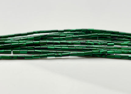2x4 mm Tube Shape Blue Spot Agate or Malachite Gemstone Beads Genuine Green And Blue Color Gemstones Loose Spacer Beads 15.5 Inches #3939