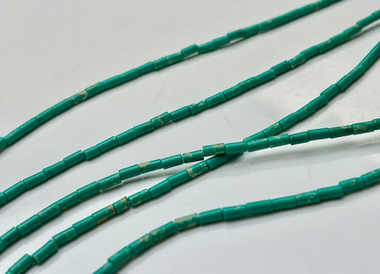 2x4 mm Tube Shape Sea Sediment Gemstone Beads Genuine Cyan Blue And Green Color Gemstones Loose Spacer Beads 15.5 Inches Strand #3941