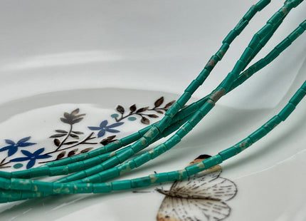 2x4 mm Tube Shape Sea Sediment Gemstone Beads Genuine Cyan Blue And Green Color Gemstones Loose Spacer Beads 15.5 Inches Strand #3941